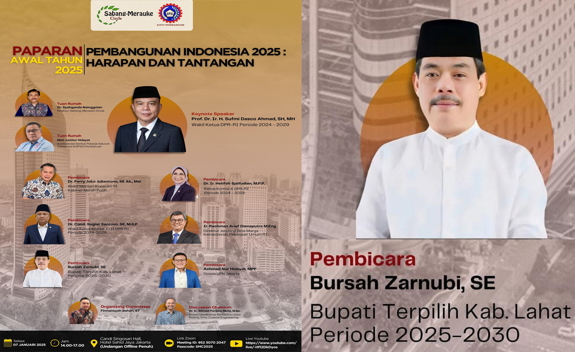 Bupati Lahat Terpilih H Bursah Zarnubi Jadi Pembicara, Pembangunan Indonesia 2025: Harapan dan Tantangan