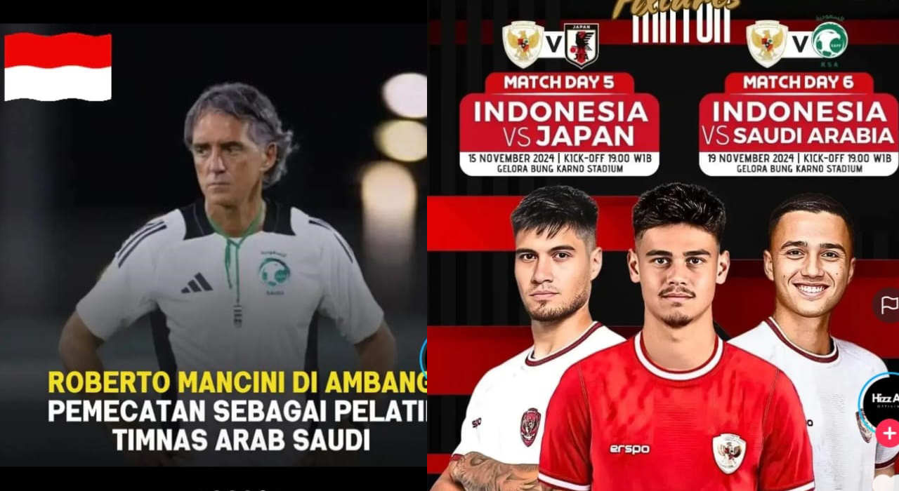 Ujian Berat Roberto Mancini, Arab Saudi Kalah Lawan Indonesia, Kena Pecat, Kualifikasi Piala Dunia 2026