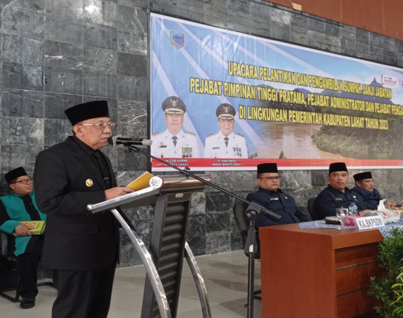 Inilah Sambutan Wakil Bupati Lahat H Haryanto pada Pelantikan 18 Pejabat Pemda Lahat