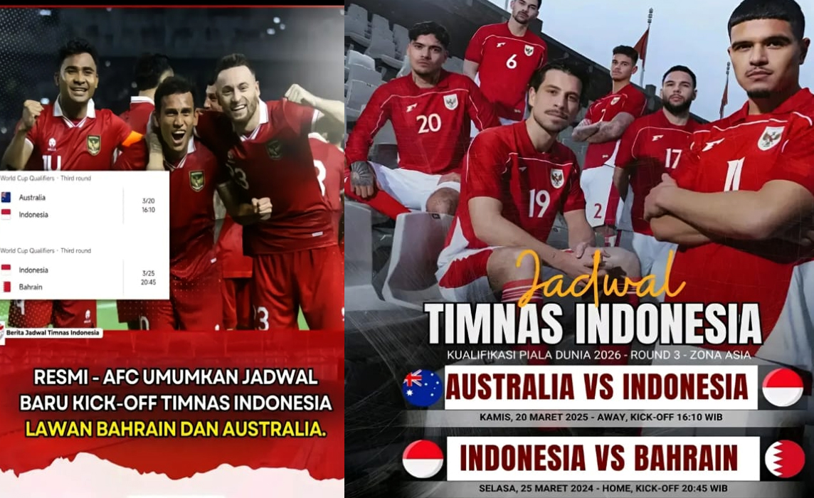 Kabar Terbaru, Jadwal Pertandingan Indonesia vs Australia dan Bahrain, Kualifikasi Piala Dunia 2026