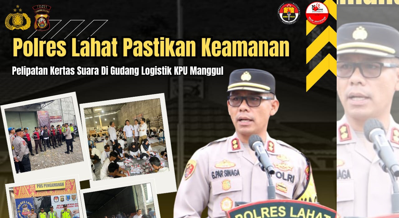 Polres Lahat Kawal Pelipatan Kertas Suara di Gudang Logistik KPU Lahat, Pasang Kamera CCTV 