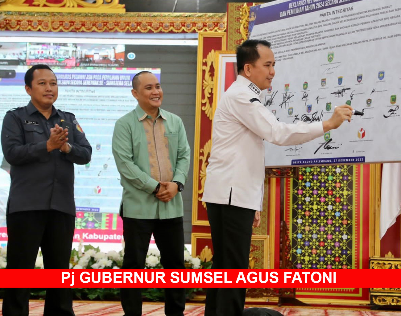 Pj Gubernur Sumsel Agus Fatoni Pimpin Deklarasi Serentak Netralitas ASN ...