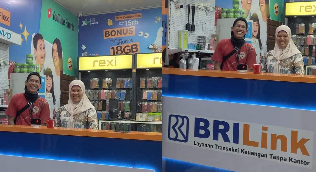 Produk BRI, Senyum Manis Warga Tanjung Raja, Merasakann Manfaat BRI Link, Buka Konter HP di Desa