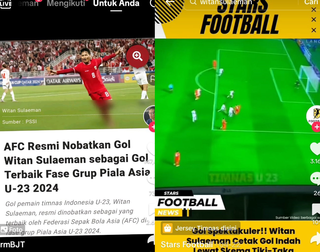 AFC Nilai Witan Sulaiman Pencetak Gol Terbaik Piala Asia U-23 2024, Tika Tiki Lawan Jordania