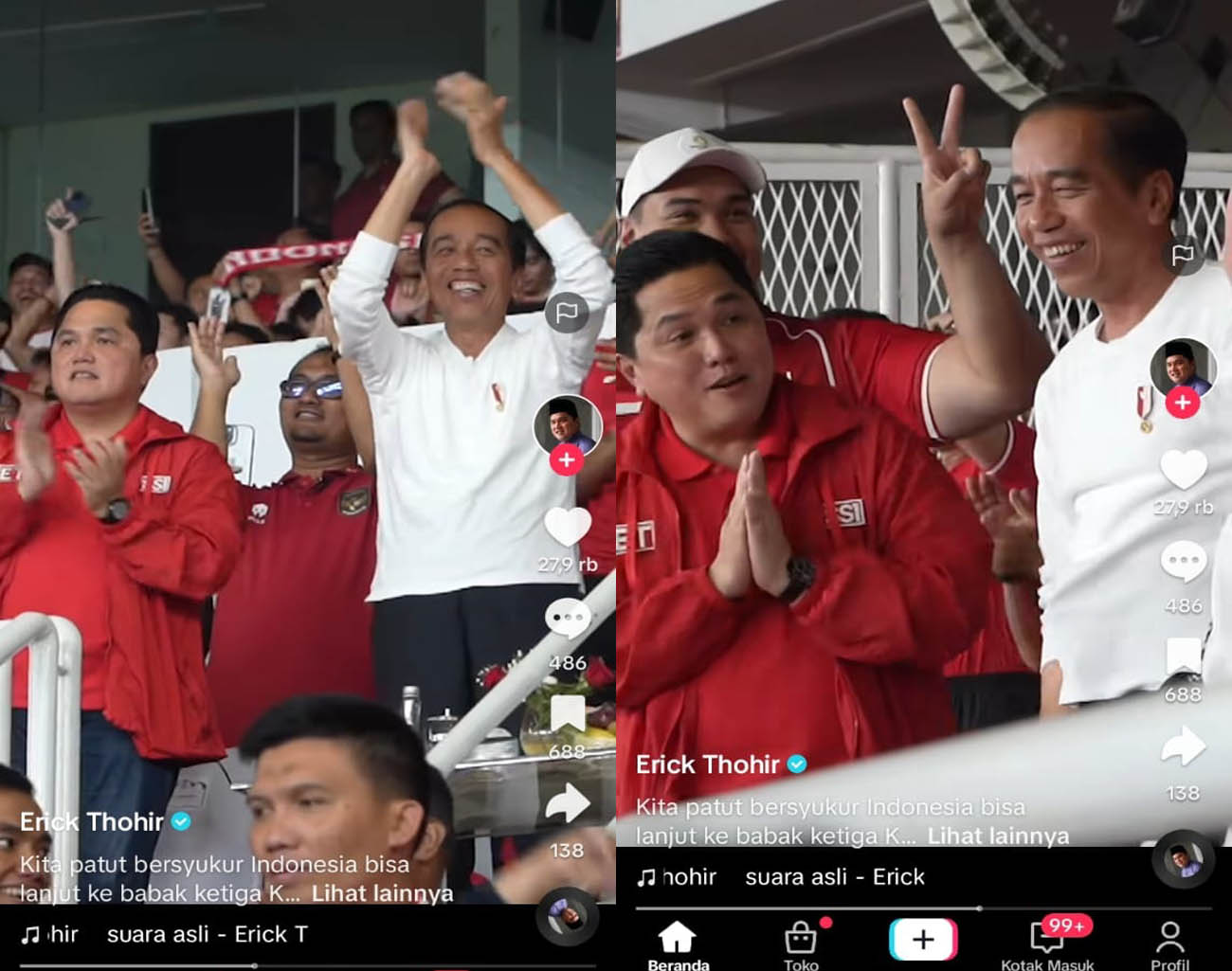 Ungkapan Presiden Joko Widodo: Bagus Sekali, Usai Pertandingan Indonesia vs Filipina Kualifikasi Piala Dunia