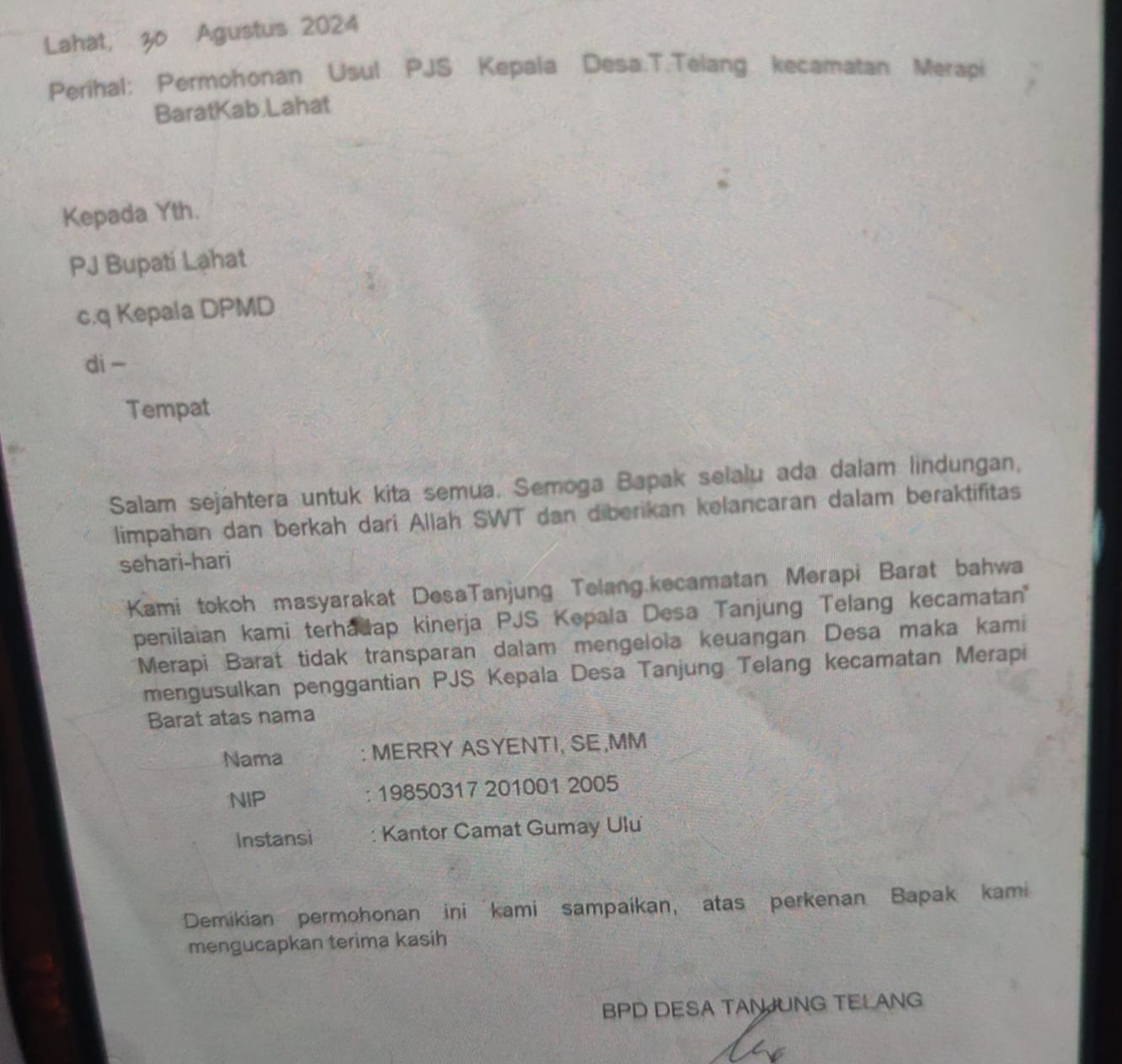 Waduh Gawat, Pergantian Kades Tanjung Telang Berbuntut Panjang Bahkan Akan Tempuh Jalur Hukum