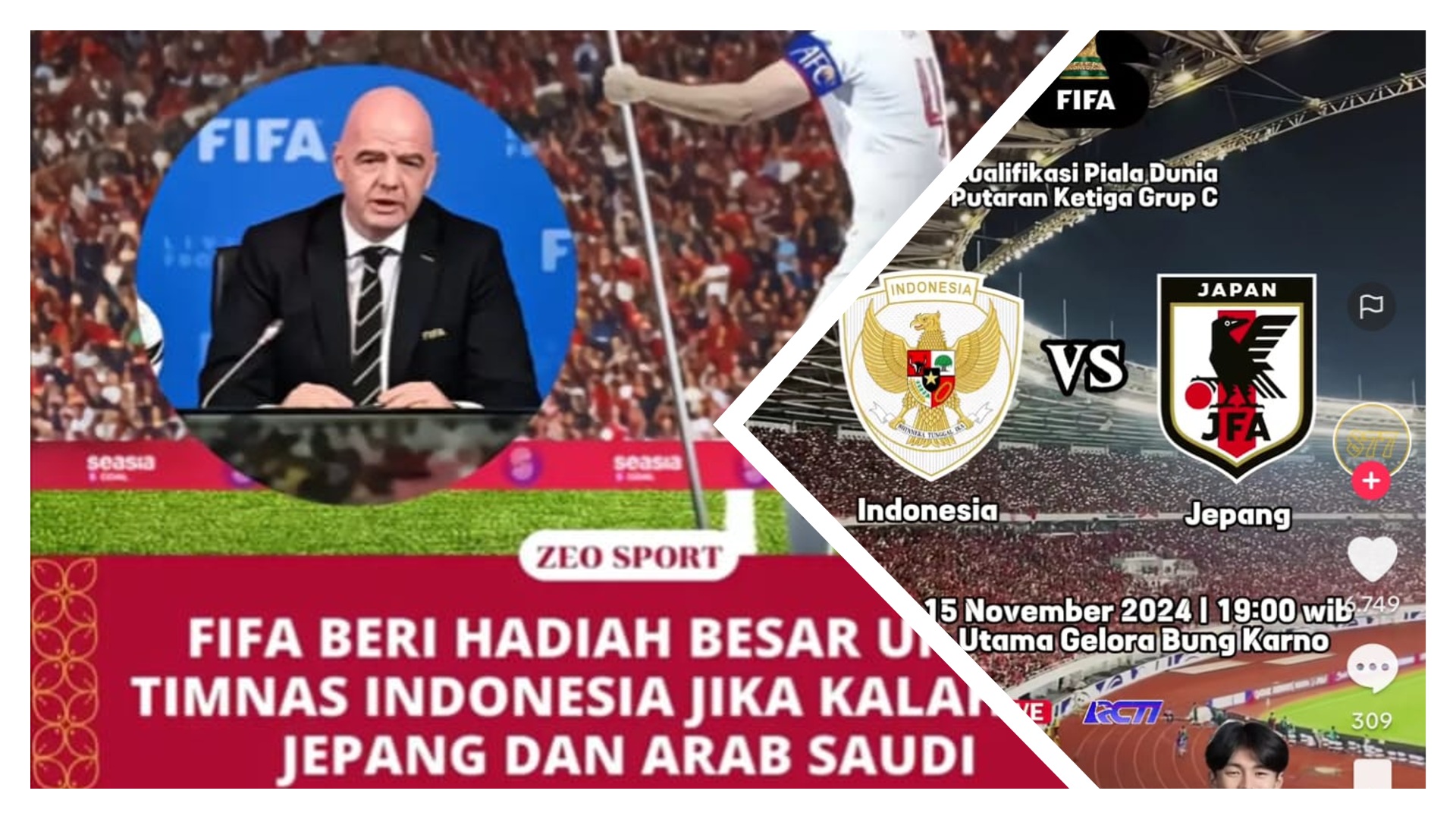 Kabar Baik, Hadiah FIFA, Indonesia Kalahkan Jepang dan Arab Saudi, Kualifikasi Piala Dunia 2026