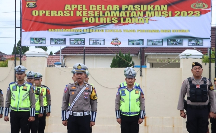 Polres Lahat Polda Sumsel Gelar Pasukan Operasi Keselamatan Musi 2023