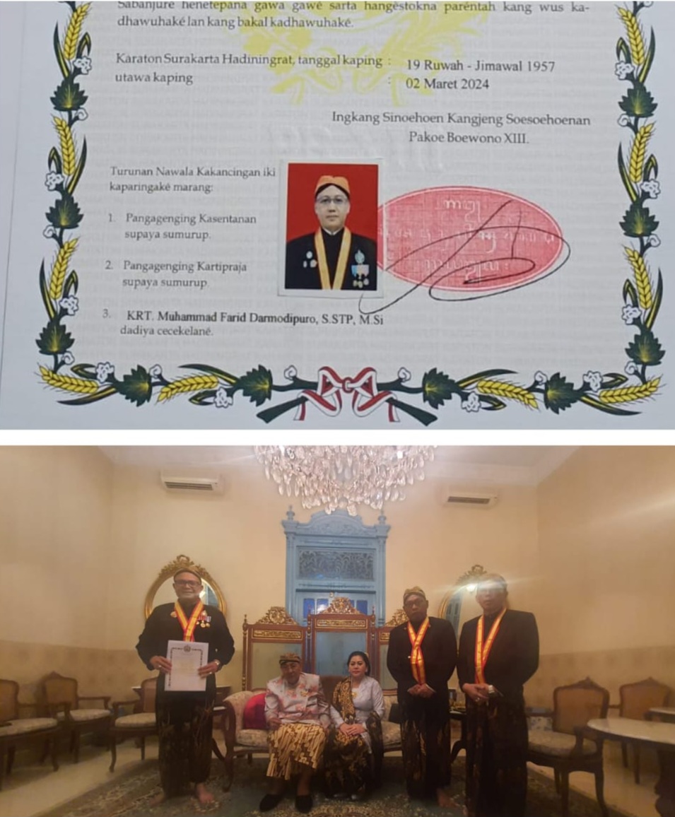 Erlambang :  Selamat Bupati Lahat Raih Gelar Kehormatan KRT Muhammad Farid Darmodipuro S.STP M.Si