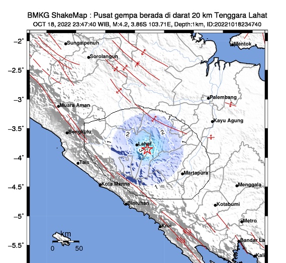 Lahat, Muara Enim, Tanjung Enim Digoncang Gempa