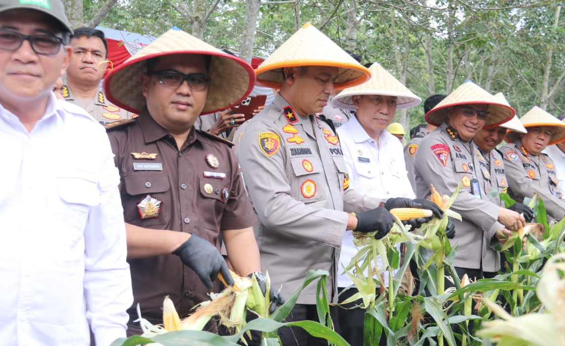 Kapolda Sumsel Hadiri Panen Raya Jagung Program Ketahanan Pangan di Ogan Ilir