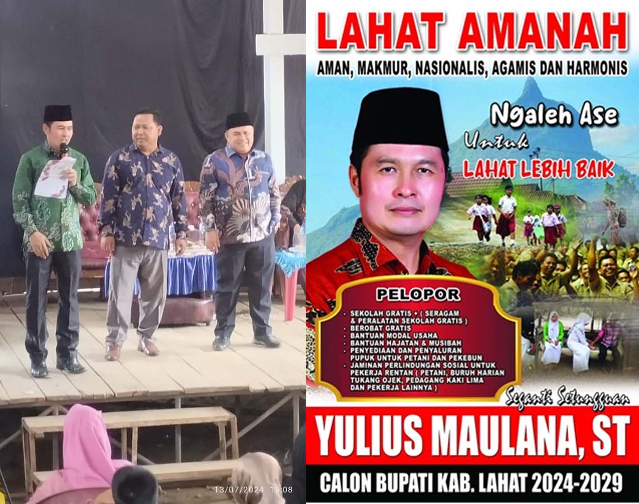 Kades dan Perangkat Desa Lubuk Layang Ilir Sambut Kehadiran Cabup Lahat Yulius Maulana