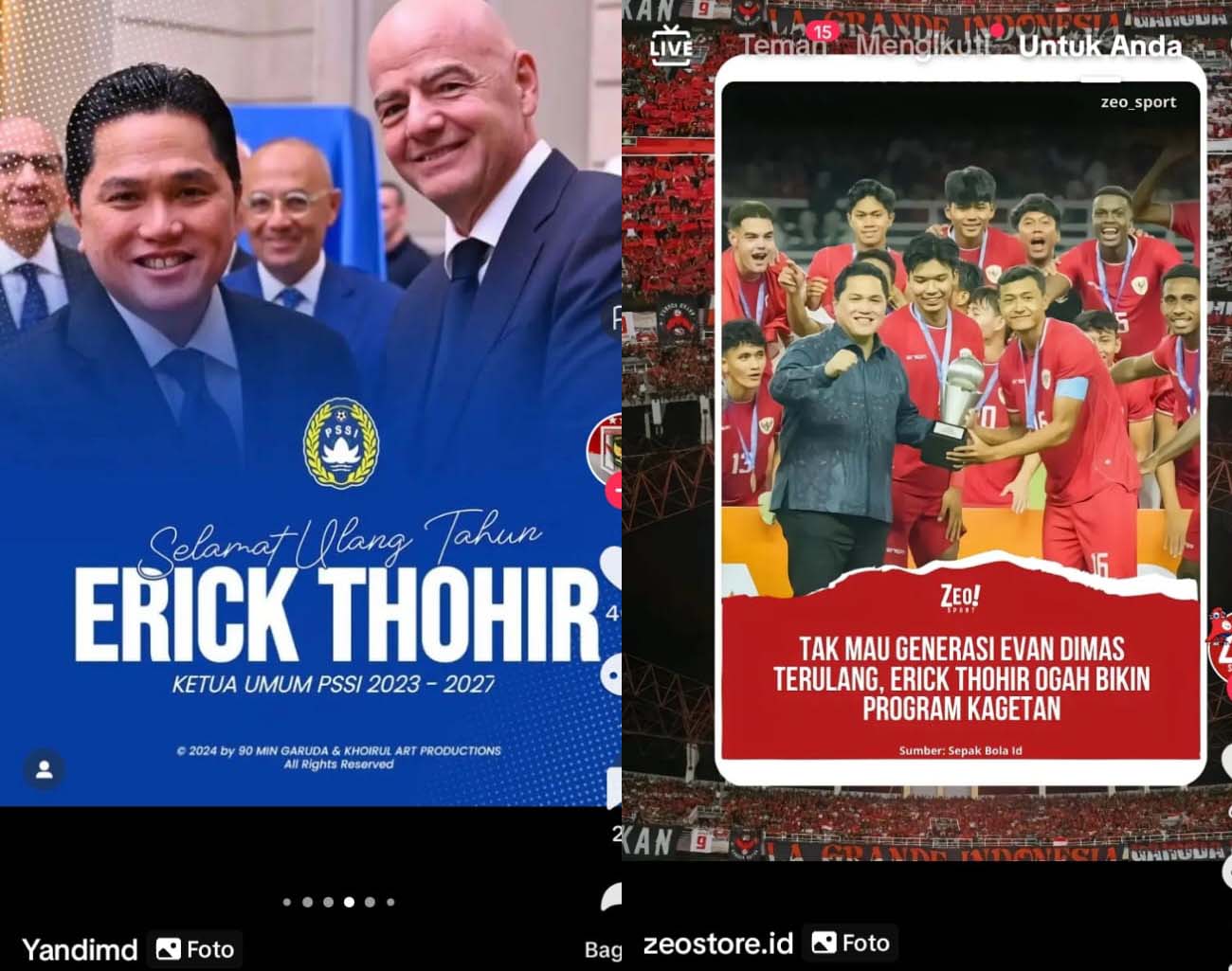 Harapan Presiden FIFA Gianni Infantino, Lanjutkan Ketua PSSI Erick Thohir, Kualifikasi Piala Dunia 2026