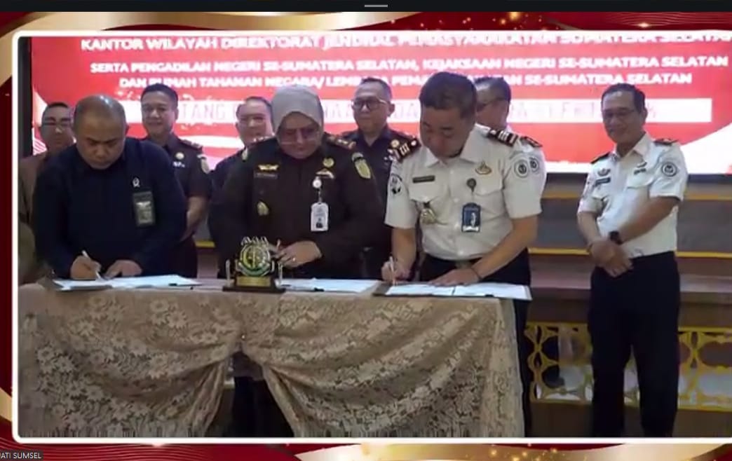 Lapas Kelas III Pagar Alam Teken Kerja Sama Pelaksanaan Sidang Elektronik