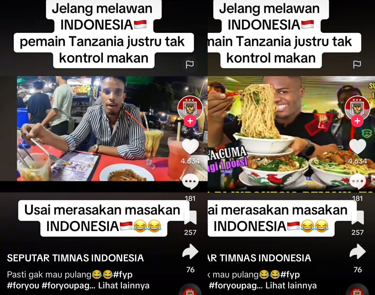 Pemain Sepak Bola Tanzania Terkejut, Ketagihan Makanan Indonesia, Tanzania vs Indonesia, Jelang Piala Dunia