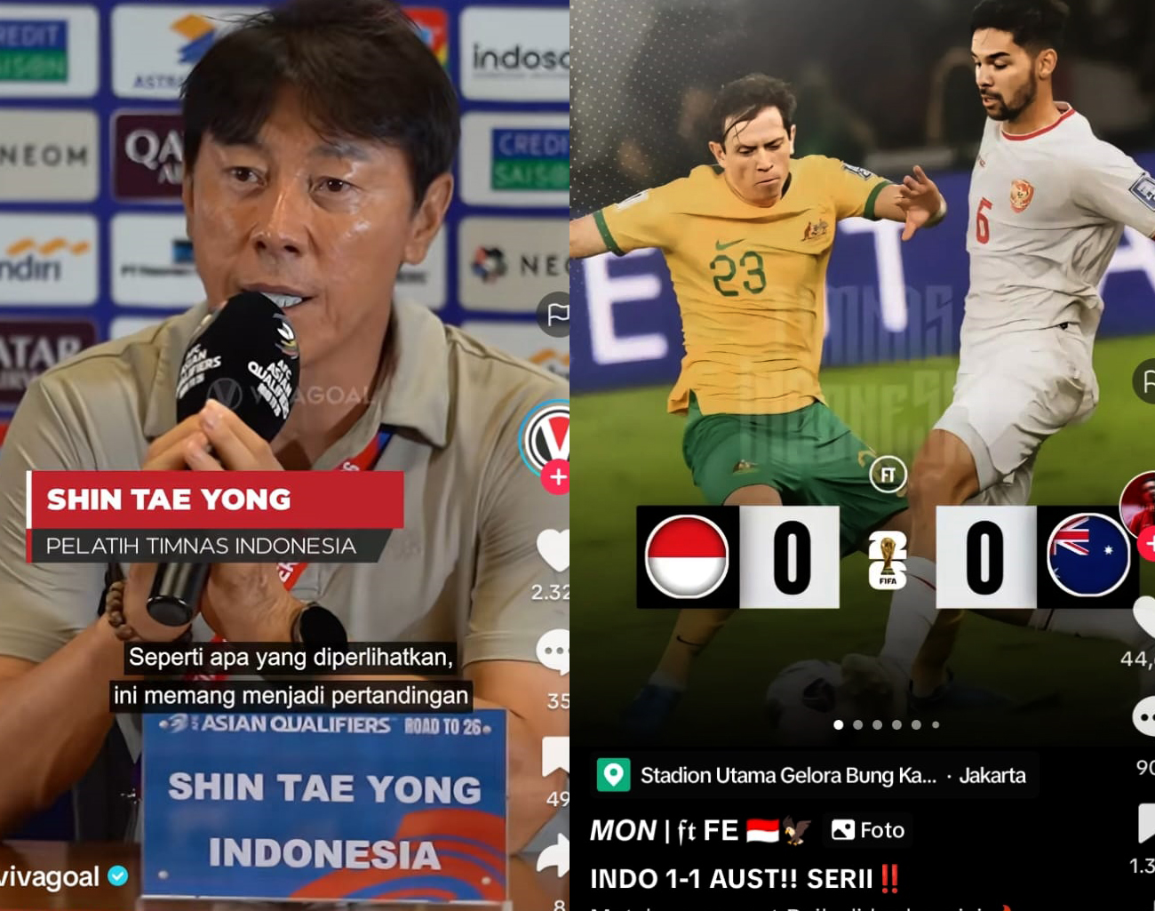 Inilah Hasil Pertandingan, Indonesia vs Australia, Kualifikasi Piala Dunia 2026