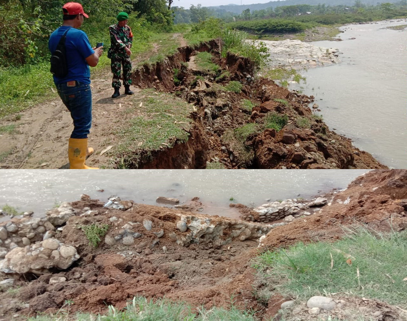 Tembok Penahan Sungai Lematang Lahat Jebol Lokasinya Dekat Tangga Manik