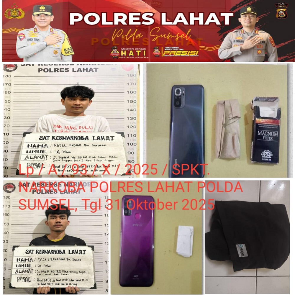 Ops Sikat Musi II 2025, Sat Resnarkoba Polres Lahat Ungkap Pelaku Narkoba di Vin Verde Coffe & Eatery