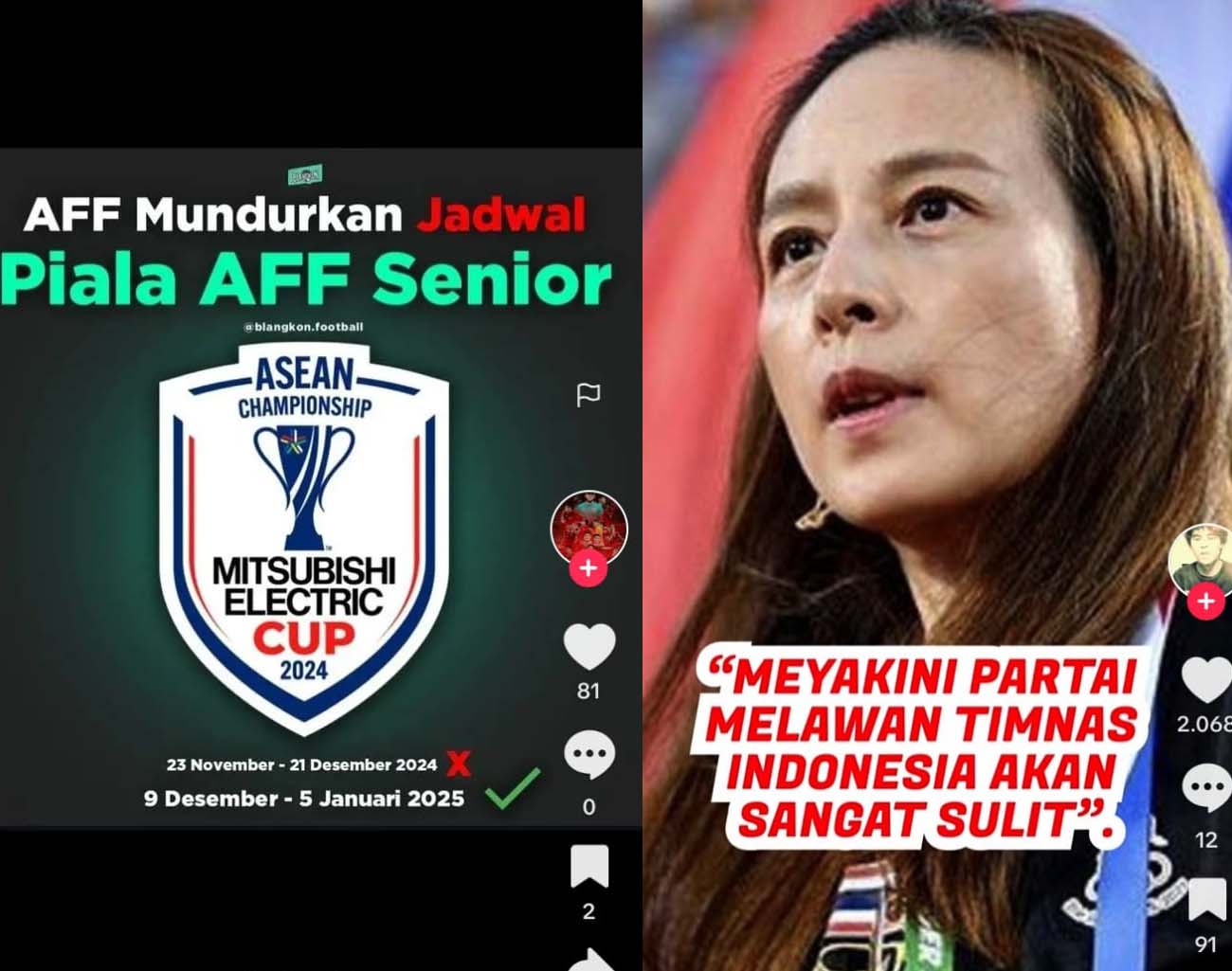 Pengakuan Madam Pang, Level Indonesia vs Thailand, Gengsi Asean, Piala AFF 2024, Kualifikasi Piala Dunia 2026