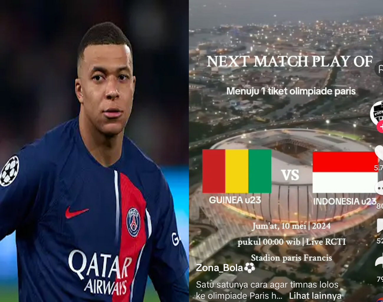 Striker Prancis Kylian Mbappe Saksikan Pertandingan Indonesia vs Guinea di Paris, Penasaran Timnas Garuda Muda