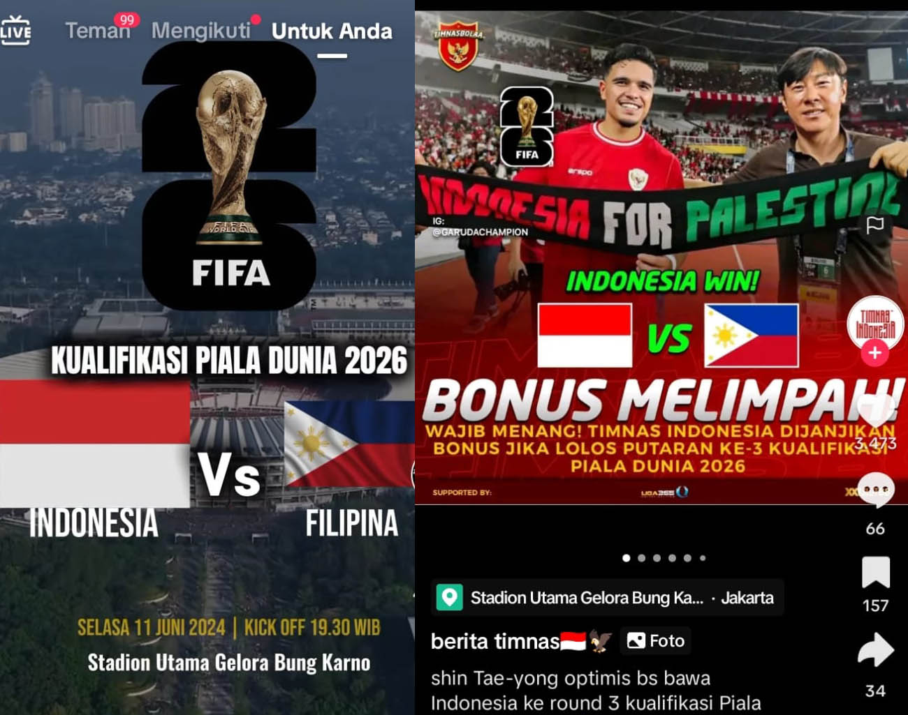Timnas Indonesia Terima Bonus, Menang Lawan Filipina, Lolos Ronde 3, Kualifikasi Piala Dunia 2026