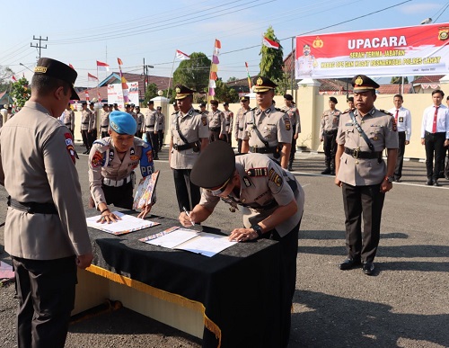 Sertijab Kabag Ops dan Kasat Narkoba Polres Lahat