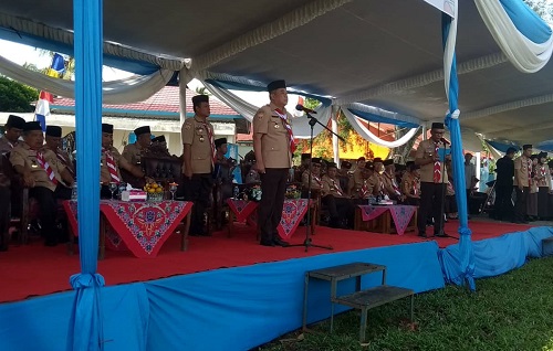 Bupati Lahat Cik Ujang Jadi Inspektur Upacara Hari Pramuka ke 61 Tahun