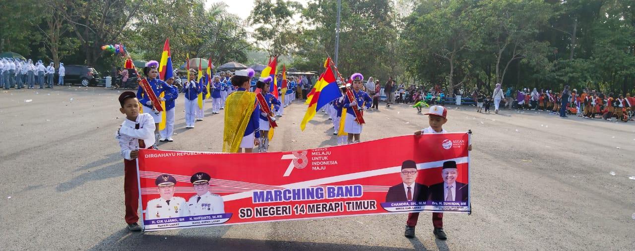 Marching Band SDN 14 Merapi Timur Tampil Perdana