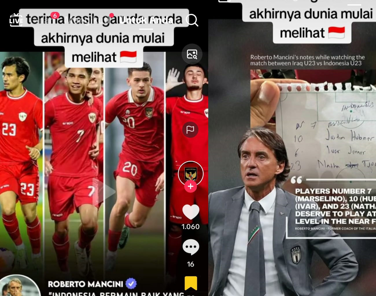 Eks Pelatih Inter Milan Roberto Mancini Sebut 4 Pemain Indonesia Layak Main di Liga Italia, Dampak Piala Asia