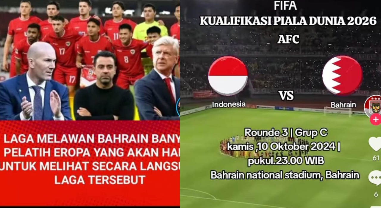 Pelatih Dunia Saksikan Indonesia vs Bahrain, Zidane, Xavi hingga Arsene Wenger, Kualifikasi Piala Dunia 2026