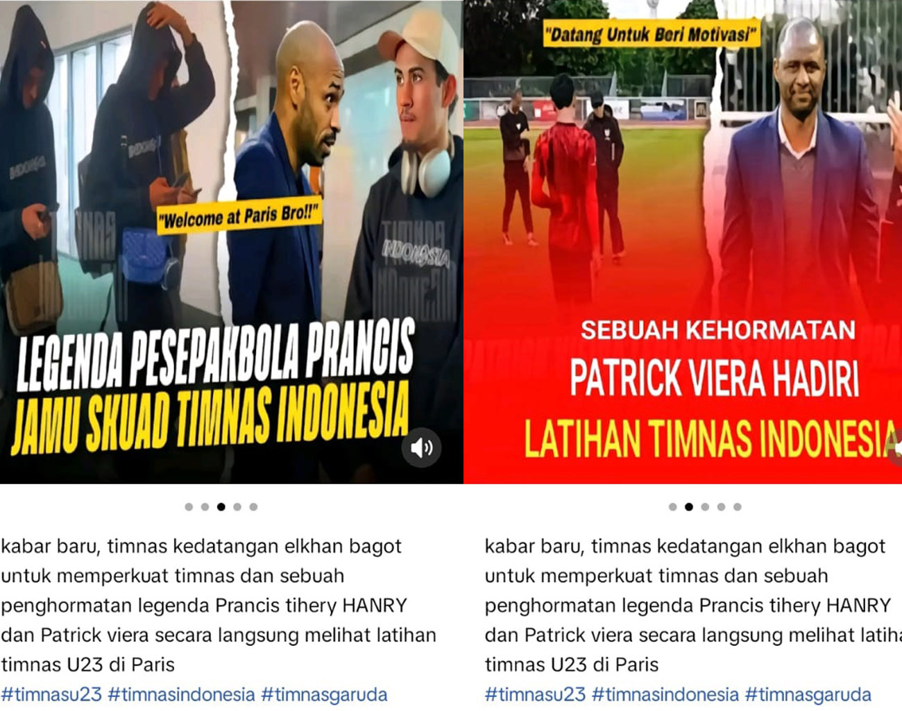 Thiery Henry Langsung Jamu Timnas U-23 Indonesia, Patrick Vieira Lihat Langsung Latihan Pemain Indonesia