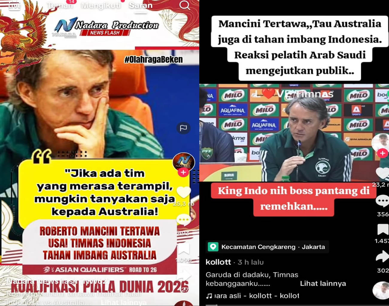 Pelatih Arab Saudi Roberto Mancini Tertawa, Australia Hasil Imbang, Pantau Indonesia, Kualifikasi Piala Dunia