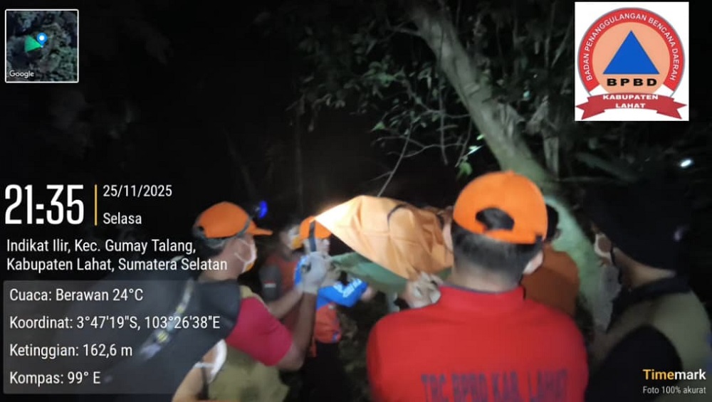 BPBD Lahat Bersama TNI/Polri dan Masyarakat Berhasil Temukan Warga Gumay Talang yang Hilang