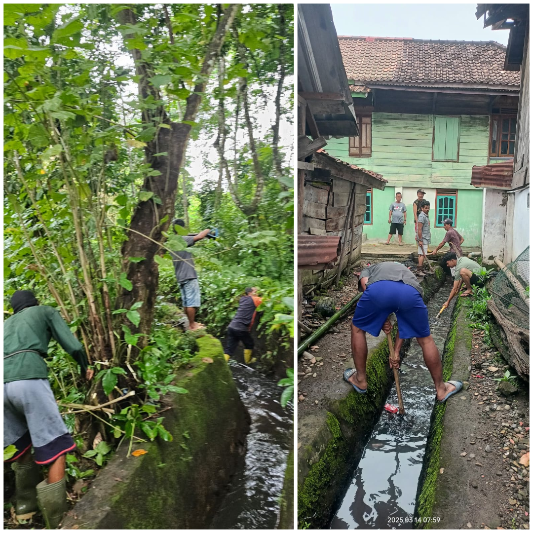 Warga Desa Banjar Sari Tetap Semangat Gotong-royong Meski Bulan Ramadhan, Ini Salah Satunya