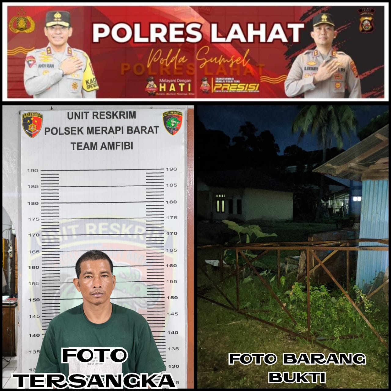 Pelaku Pencurian Besi Dudukan Tedmon Diamankan Polsek Merapi Barat Polres Lahat