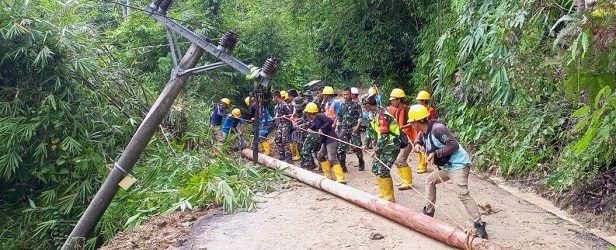 Koramil Pulau Pinang Terjunkan 35 Personil di Lokasi Banjir, ini Kegiatannya