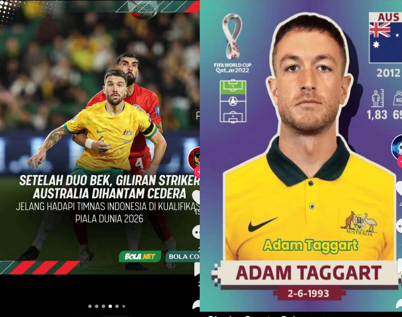 Dendam Indonesia Terbalaskan, 3 Pemain Australia Cedera, Kualifikasi Piala Dunia 2026