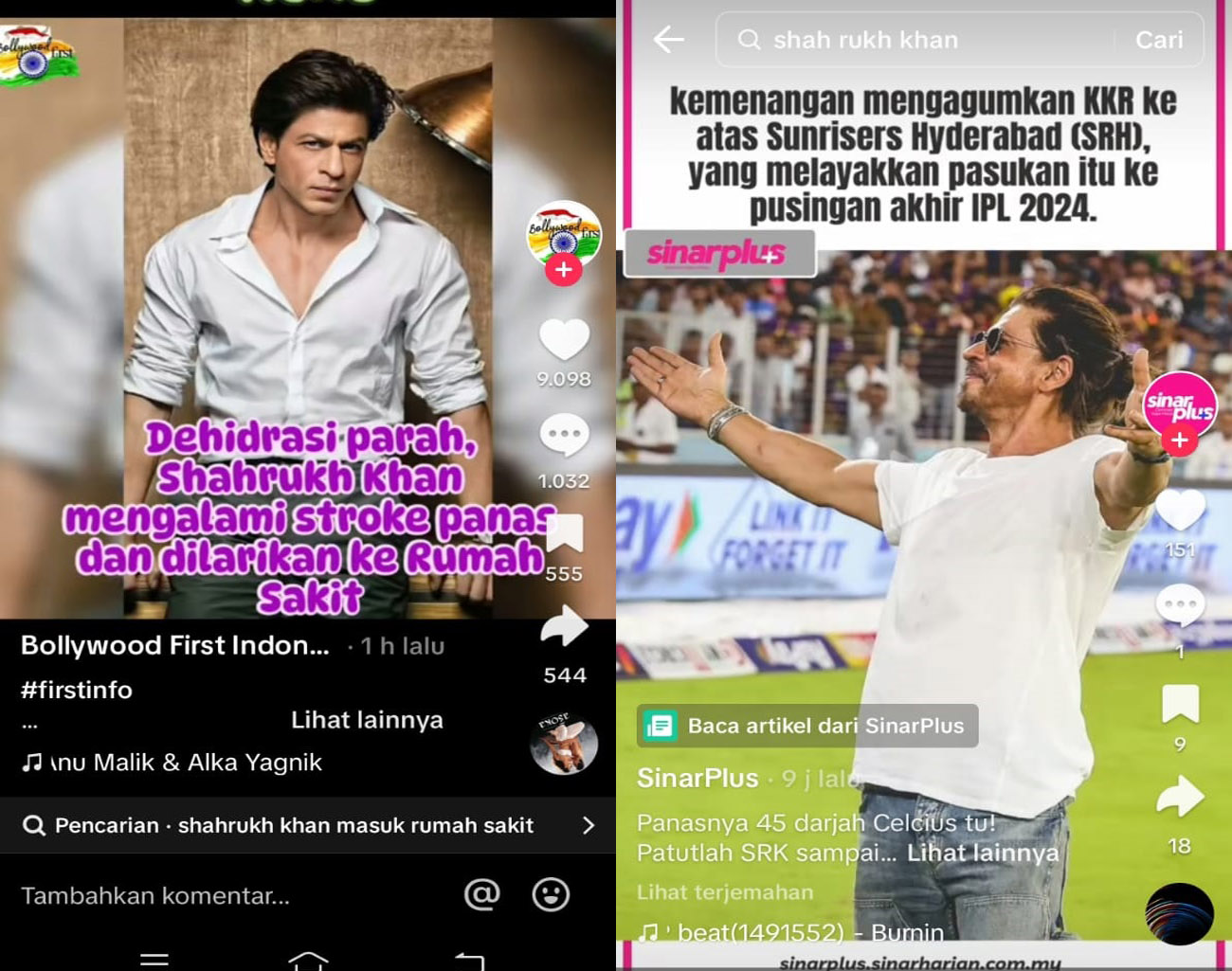 Kabar Buruk, Artis India Shahrukh Khan Dilarikan ke Rumah Sakit, Setelah Nonton Pertandingan Sepak Bola