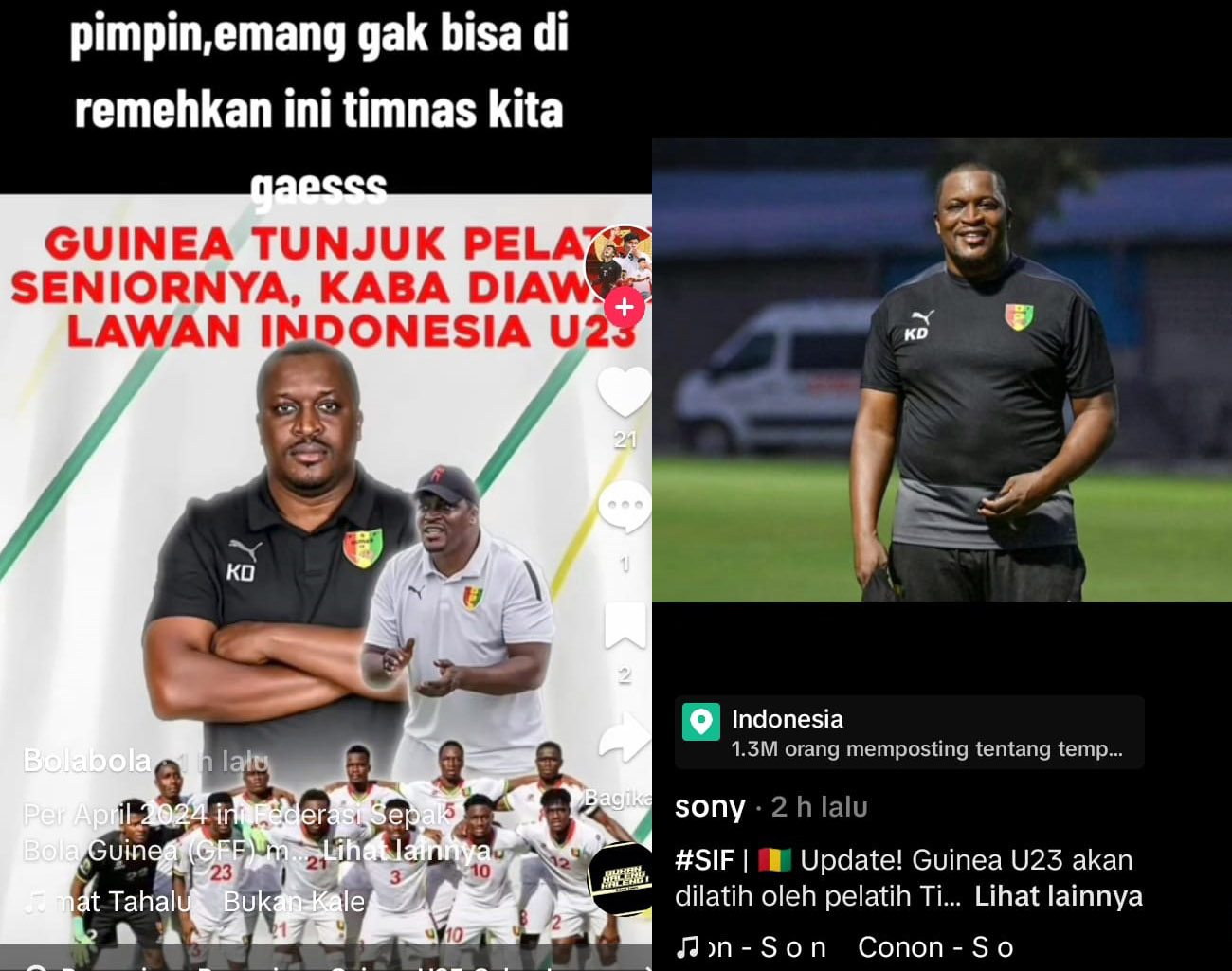 Kaba Diawara, Pelatih Timnas U23 Guinea, Betulkah Keturunan Lahat Indonesia?, Mantan Striker Arsenal dan PSG
