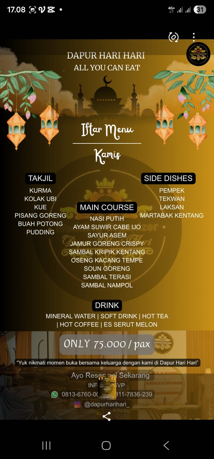 Hadirkan Menu Bervariatif dan Suasana Mewah, Dapur Hari Hari Cocok Buat Bukber Bareng Keluarga 