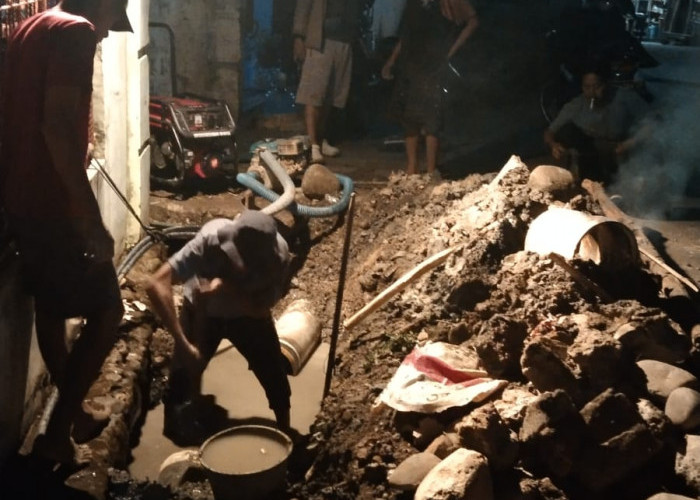 Diduga Terdampak Proyek PU Perkim, Pipa PDAM Tirta Lematang di Talang Jawa Pecah