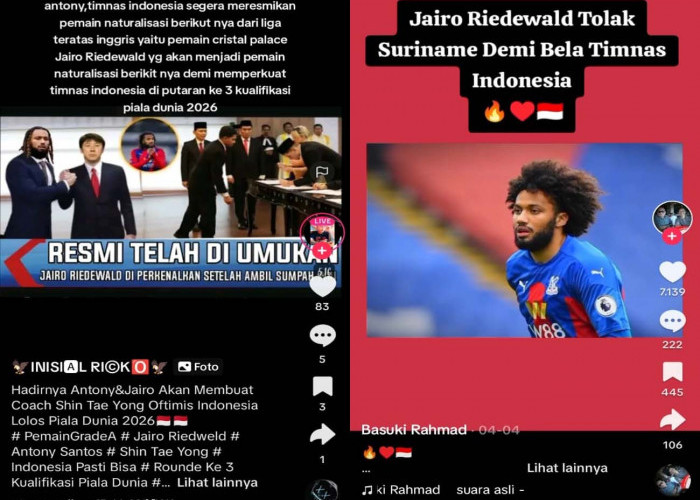 Pemain Rambut Gimbal Pilih Indonesia, Jairo Riedewald, Gelandang Crystal Palace, Kualifikasi Piala Dunia 2026