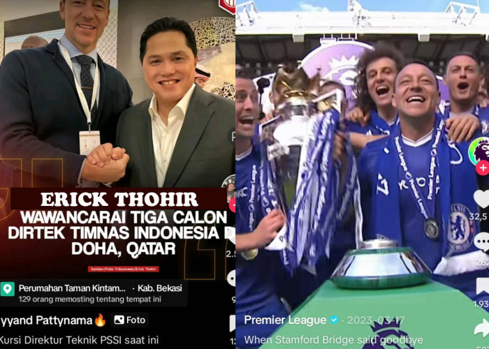 Jabat Tangan Erick Thohir-John Terry, Eks Kapten Chelsea, Dirtek Timnas Indonesia, Kualifikasi Piala Dunia