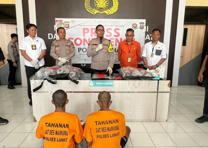 Press Conference, Polres Lahat Ungkap Kasus Tindak Pidana Narkoba Jenis Ganja