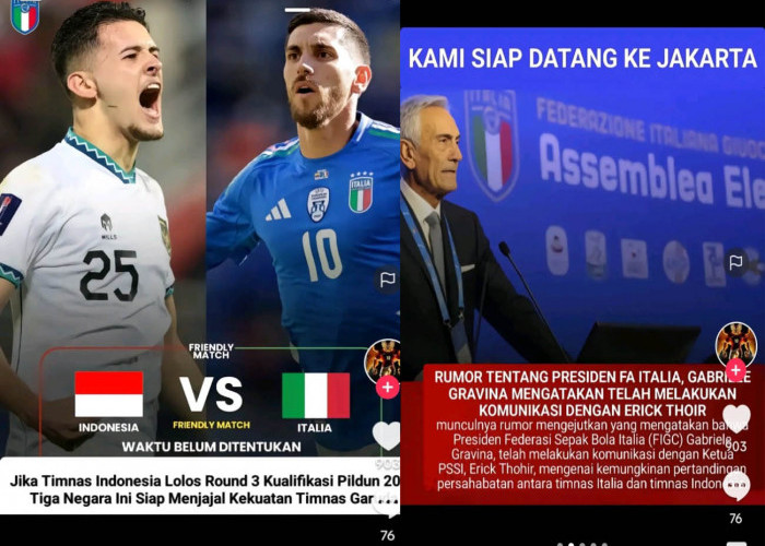 3 Negara Siap Jajal Indonesia, Erick Thohir Temui Ketua Federasi Sepak Bola Italia, Kualifikasi Piala Dunia