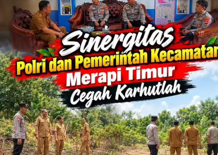 Sinergitas Polri dan Pemerintah Kecamatan Merapi Timur Cegah Karhutla