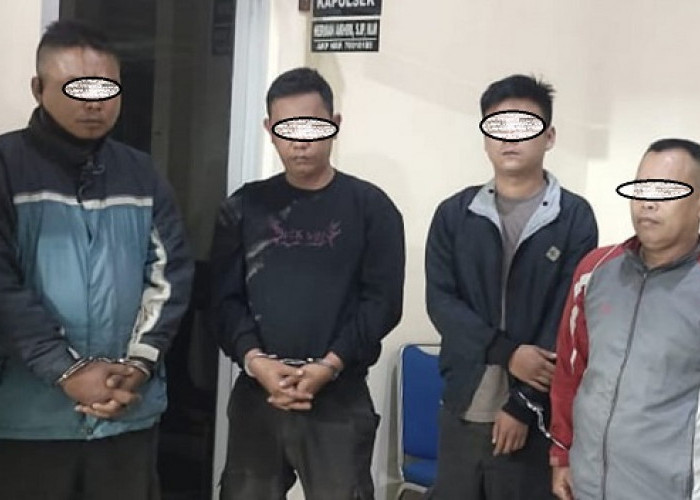 Ketahuan Petugas Pam Ovit Polda Sumsel, 4 Pria Diduga Mencuri Limbah Besi Diserahkan ke Polres Lahat