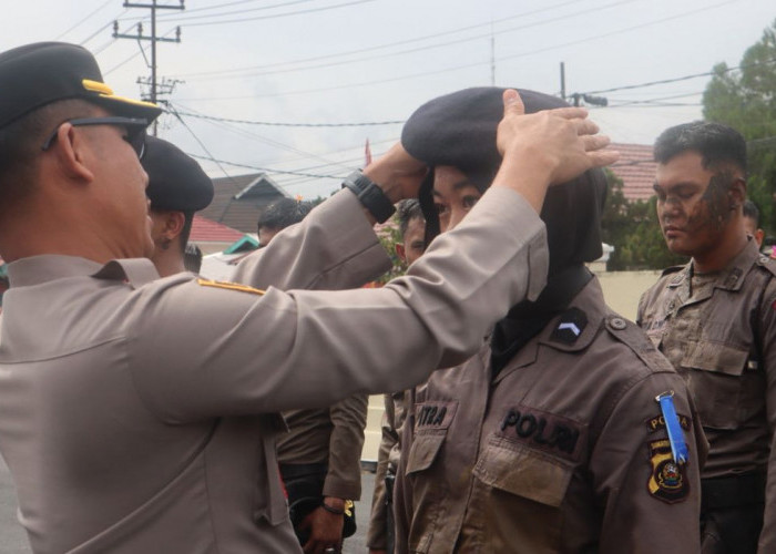 Polres Lahat Laksanakan Tradisi Pembaretan Bintara Remaja Angkatan 51 dan 52