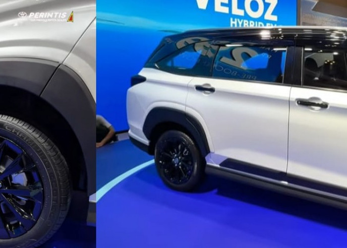 Mengenal Lebih Dekat Toyota Veloz Hybrid, Bagian Samping Warna Hitam, Velg Ring 17, GJAW 2025