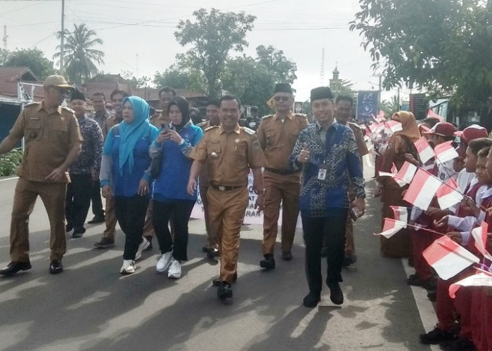 Khafilah MTQ Merapi barat Bersama Kades Ikuti Kirab MTQ Kabupaten Lahat 